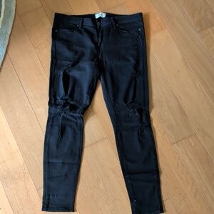 Black Distressed Skinny Jeans